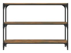 Outlet vidaxl Estante 100x33x70,5 cm derivados de madeira/aço carvalho fumado Castanho