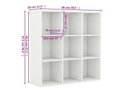 Vitrina*vidaxl Estante 98x29x97,5 cm derivados madeira Branco