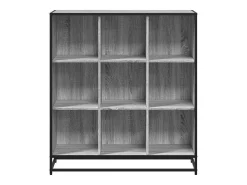 vidaxl Estante 97,5x33x107,5 cm derivados madeira/metal cinza sonoma^ Biblioteca