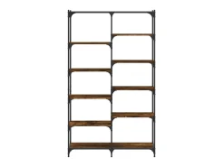 Biblioteca* Estante 100x32x170 cm derivados madeira/ferro carvalho fumado PT742372 Castanho