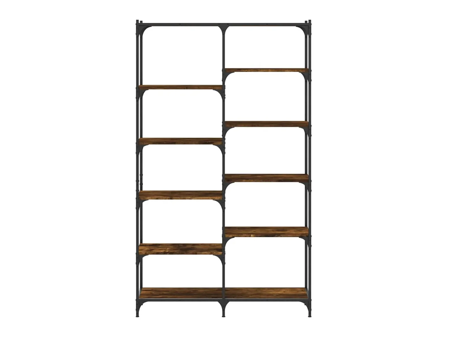 Biblioteca* Estante 100x32x170 cm derivados madeira/ferro carvalho fumado PT742372 Castanho