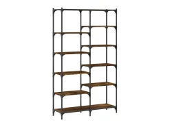 Biblioteca* Estante 100x32x170 cm derivados madeira/ferro carvalho fumado PT742372 Castanho