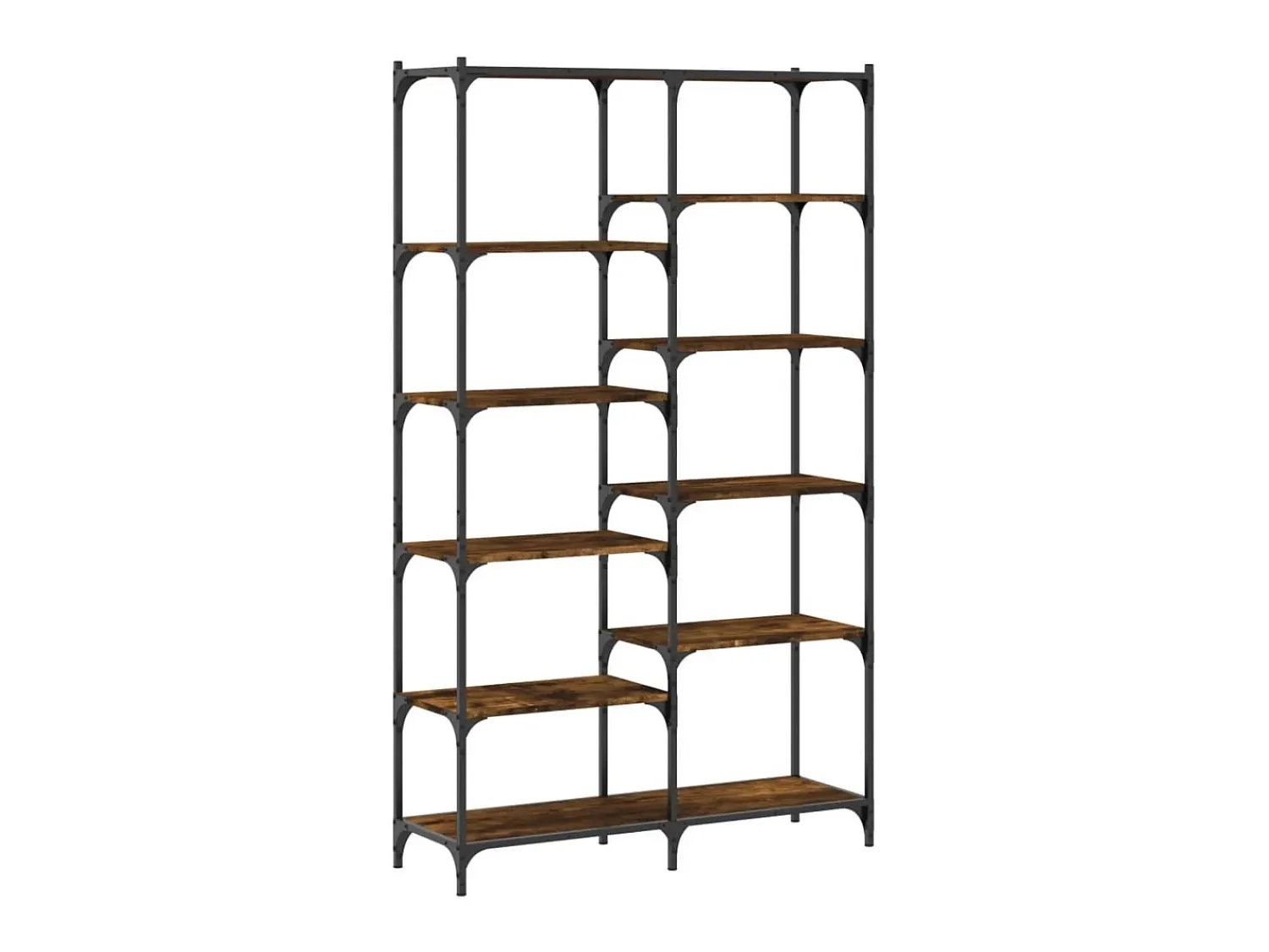 Biblioteca* Estante 100x32x170 cm derivados madeira/ferro carvalho fumado PT742372 Castanho