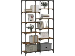 Biblioteca* Estante 100x32x170 cm derivados madeira/ferro carvalho fumado PT742372 Castanho