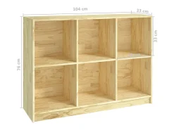 Vitrina*vidaxl Estante 104x33x76 cm madeira de pinho maciça Castanho