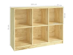 Vitrina*vidaxl Estante 104x33x76 cm madeira de pinho maciça Castanho