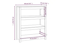 Vitrina|vidaxl Estante 80x35x97 cm madeira de pinho maciça Castanho