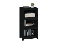 Vitrina*vidaxl Estante 50x35x97 cm madeira de pinho maciça Preto