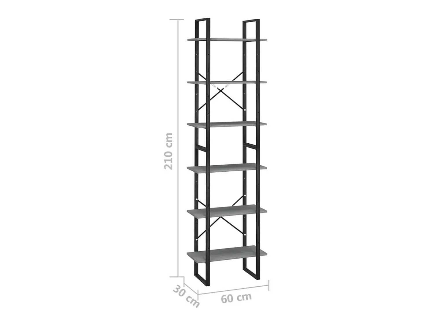 vidaxl Estante 60x30x210 cm madeira de pinho maciça^ Prateleira