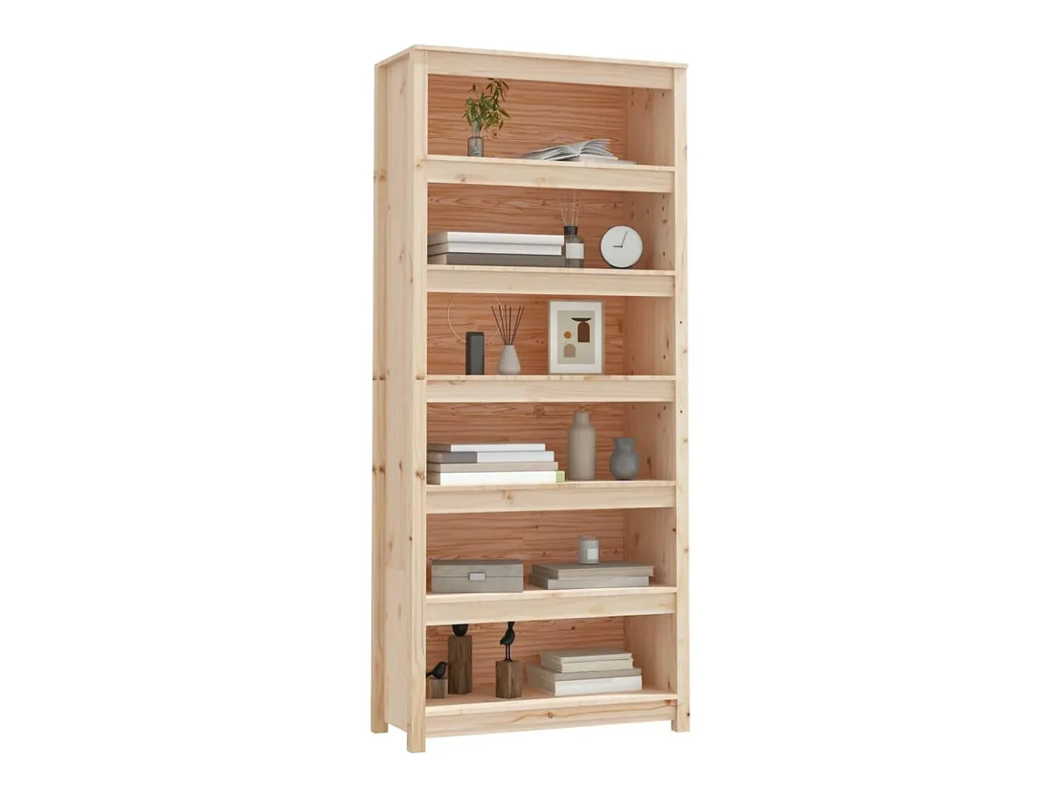 Online vidaxl Estante 80x35x183 cm madeira de pinho maciça Multicor