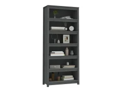 Vitrina*vidaxl Estante 80x35x183 cm madeira de pinho maciça cinza Cinzento