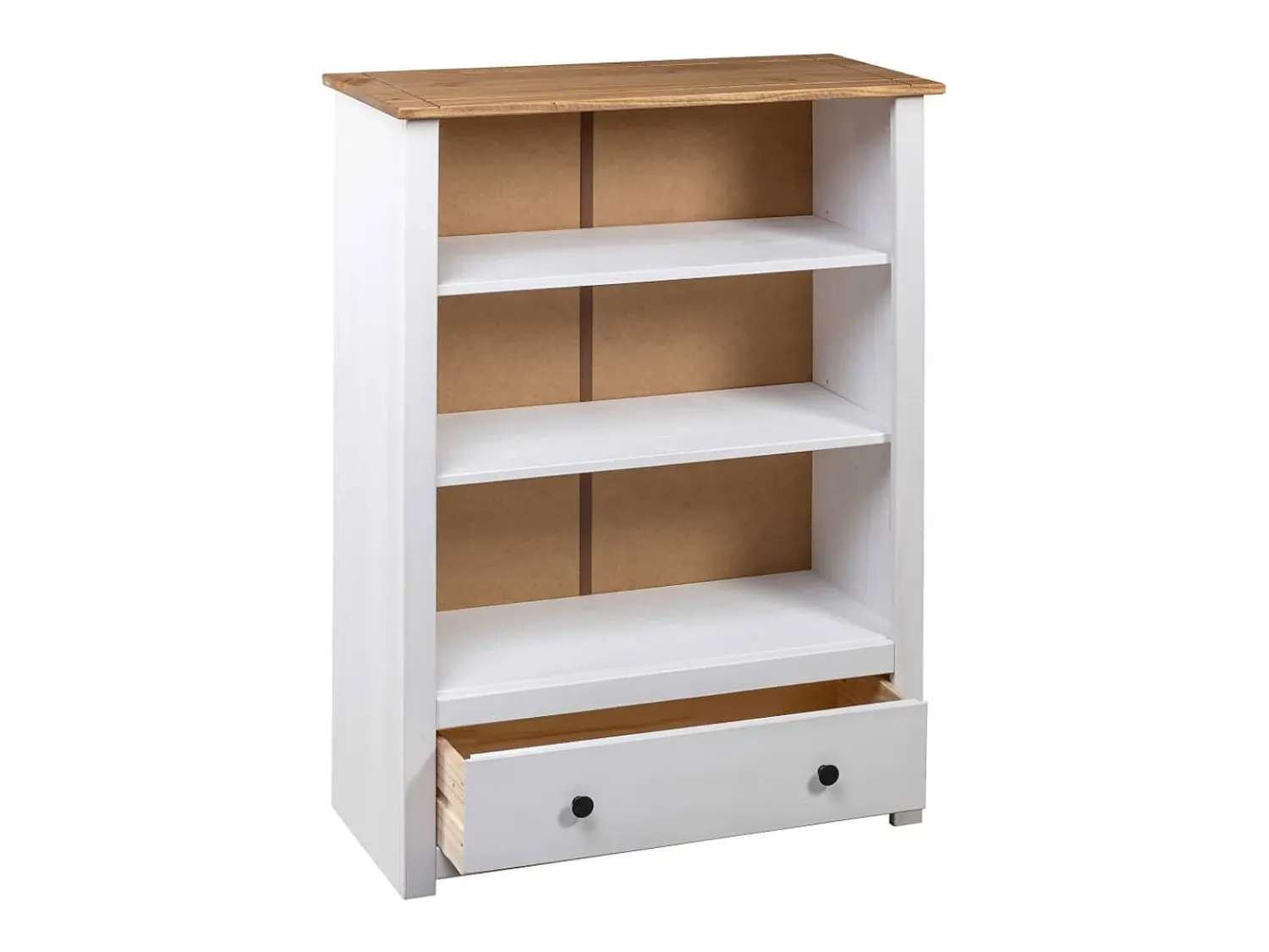 Best Estante 80x35x110 cm madeira de pinho maciça Panama PT403214 Branco