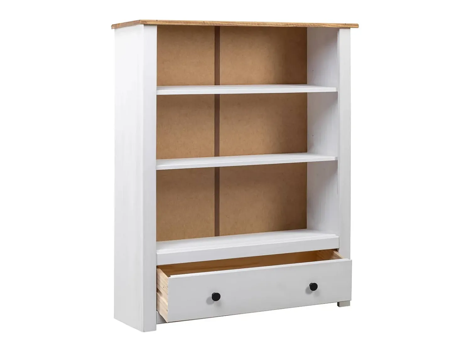 Best Estante 80x35x110 cm madeira de pinho maciça Panama PT403214 Branco