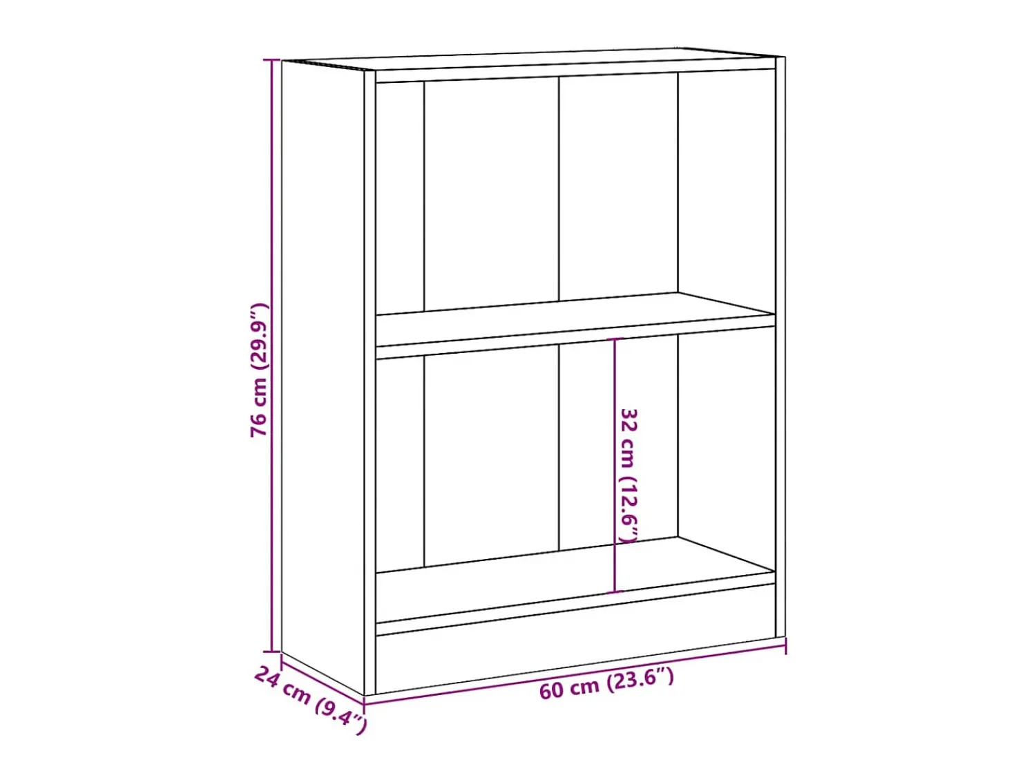 Vitrina|vidaxl Estante 60x24x76 cm madeira processada cinza cimento Cinzento claro