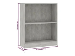 Estante 60x24x76 cm madeira processada cinza cimento PT106667^ Biblioteca