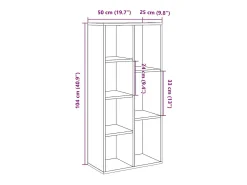 vidaxl Estante 50x25x104 cm madeira velha^ Biblioteca