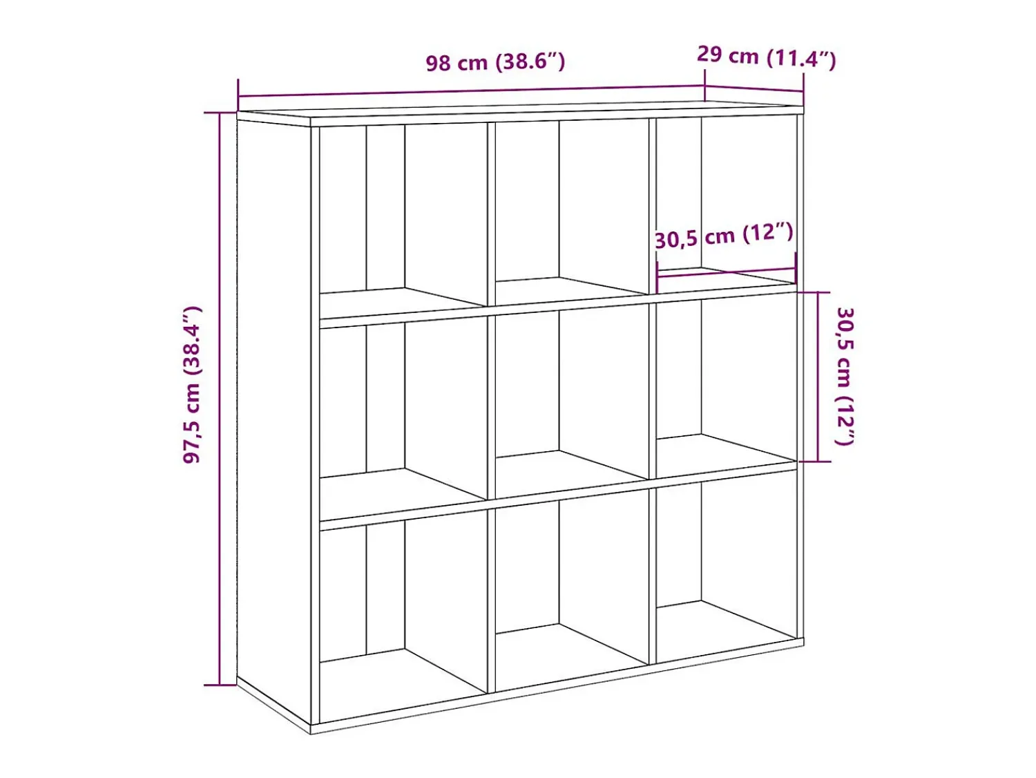 Clearance vidaxl Estante 98x29x97,5 cm madeira velha Castanho