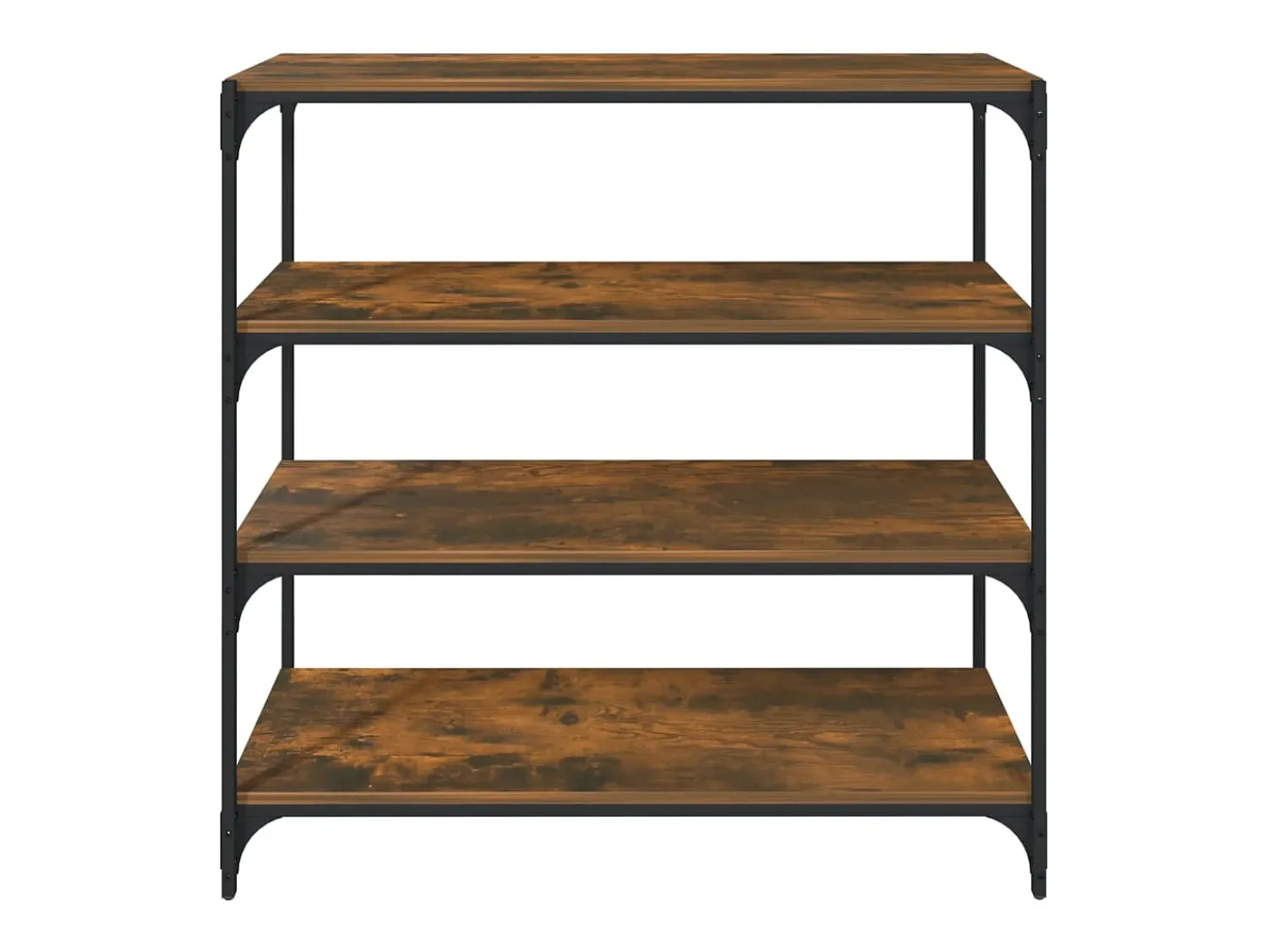 Vitrina*vidaxl Estante 100x33x100cm derivados de madeira e aço carvalho fumado Castanho