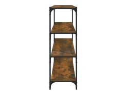 Vitrina*vidaxl Estante 100x33x100cm derivados de madeira e aço carvalho fumado Castanho