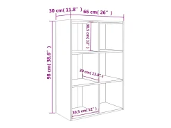 Vitrina*vidaxl Estante/aparador 66x30x98 cm contraplacado Branco