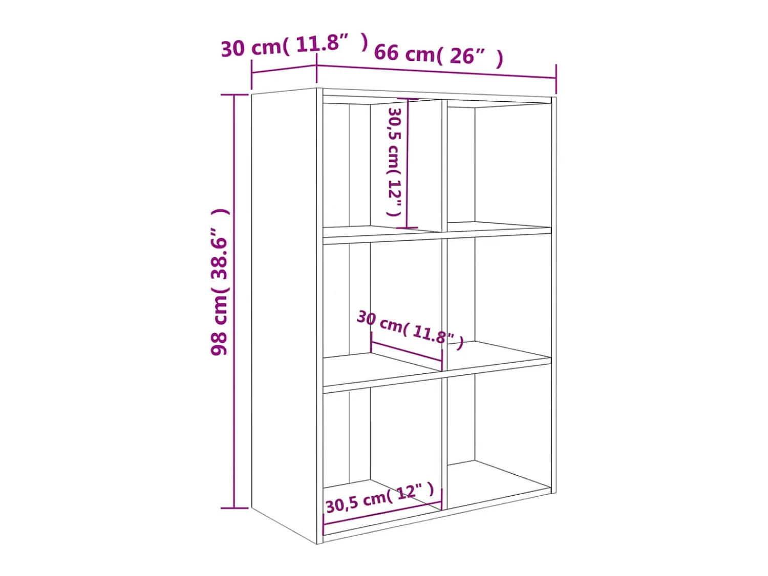 Vitrina*vidaxl Estante/aparador 66x30x98 cm contraplacado Branco
