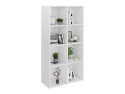 Biblioteca| Estante/aparador 66x30x130 cm contraplacado brilhante PT971399 Branco