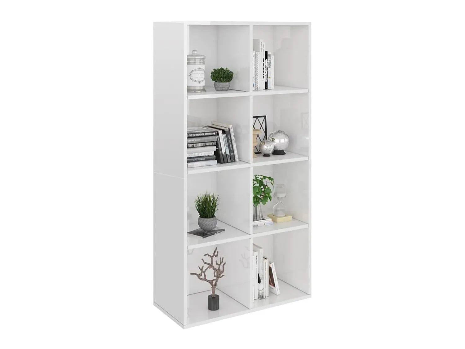 Biblioteca| Estante/aparador 66x30x130 cm contraplacado brilhante PT971399 Branco