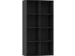 Biblioteca| Estante/aparador 66x30x130 cm contraplacado PT630578 Preto
