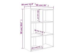 Vitrina*vidaxl Estante/aparador 66x30x98 cm contraplacado cimento Cinzento
