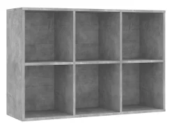 Vitrina*vidaxl Estante/aparador 66x30x98 cm contraplacado cimento Cinzento