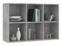 Biblioteca* Estante/aparador 66x30x98 cm contraplacado cimento PT889752 Cinzento