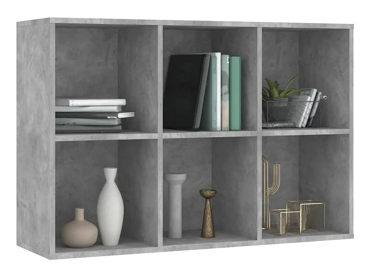 Biblioteca* Estante/aparador 66x30x98 cm contraplacado cimento PT889752 Cinzento