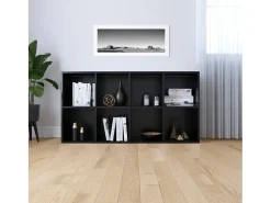 Vitrina|vidaxl Estante/aparador 66x30x130 cm derivados de madeira Preto