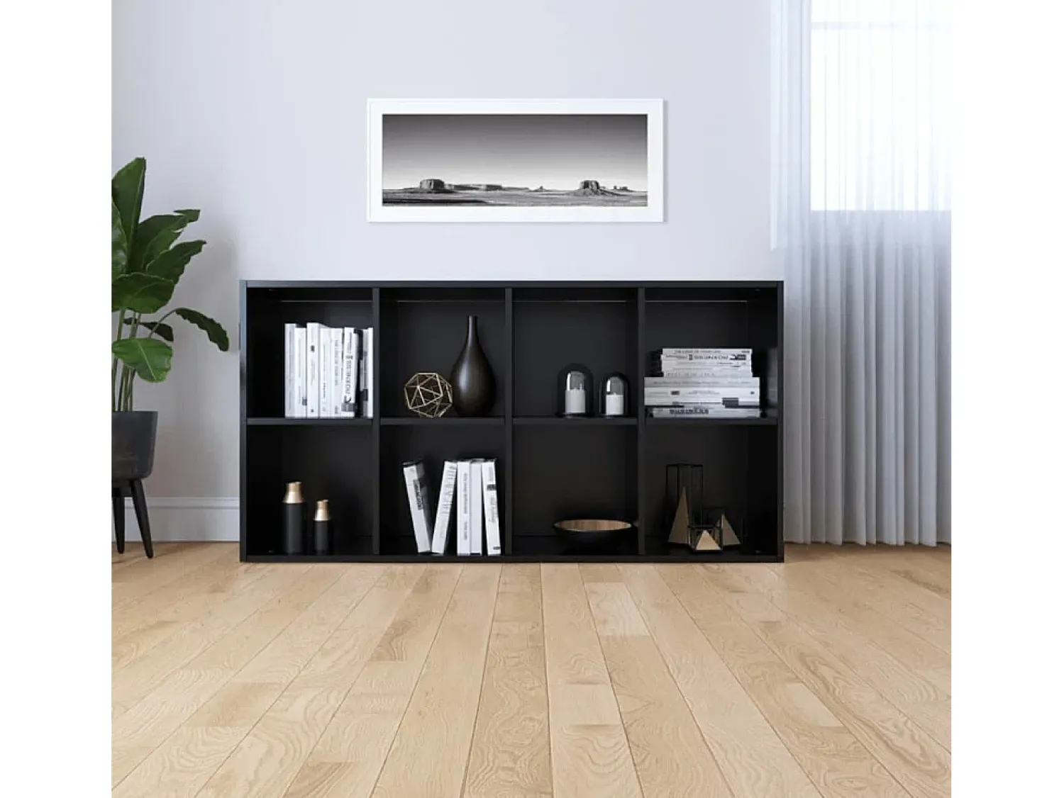 Vitrina|vidaxl Estante/aparador 66x30x130 cm derivados de madeira Preto