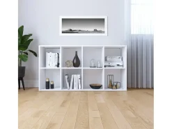 Discount vidaxl Estante/aparador 66x30x130 cm derivados de madeira Branco