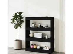 Biblioteca| Estante/divisória madeira processada 80x30x103 cm PT444288 Preto