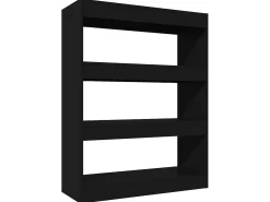 Biblioteca| Estante/divisória madeira processada 80x30x103 cm PT444288 Preto