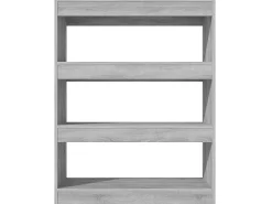 Biblioteca* Estante/divisória madeira processada 80x30x103 cm sonoma cinza PT409744 Cinzento