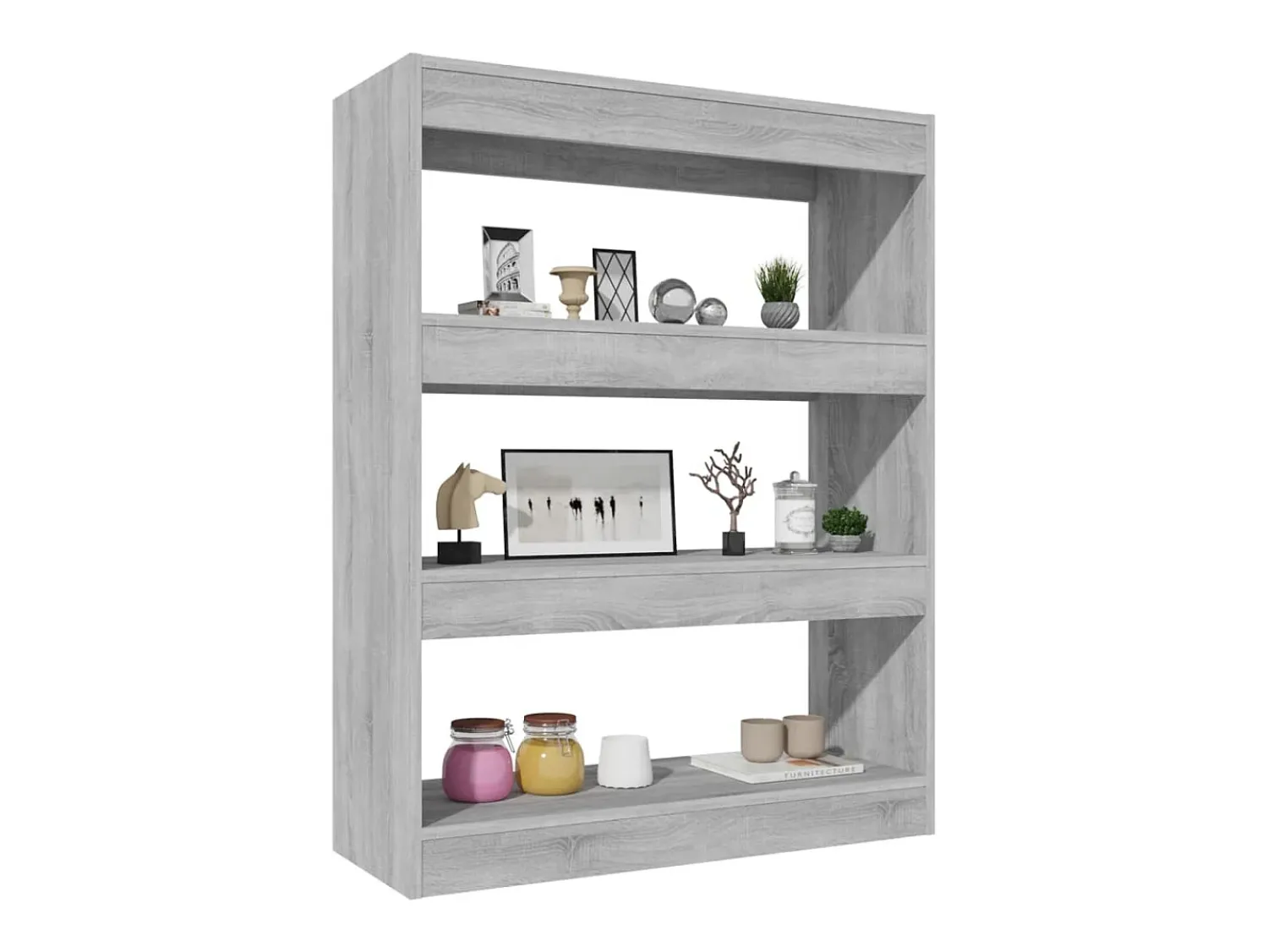 Biblioteca* Estante/divisória madeira processada 80x30x103 cm sonoma cinza PT409744 Cinzento