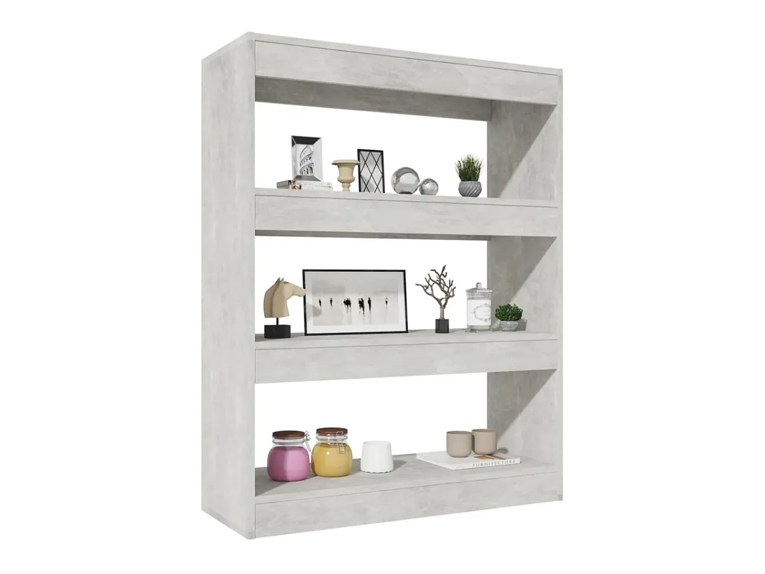 Best Estante/divisória madeira processada 80x30x103 cm cinza cimento PT516742 Cinzento