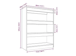 Vitrina*vidaxl Estante/divisória madeira processada 80x30x103 cm Branco