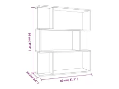 Vitrina*vidaxl Estante/divisória madeira processada 80x24x96 cm sonoma cinza Cinzento
