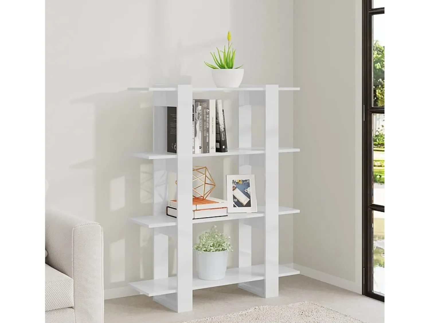 vidaxl Estante/divisória 100x30x123,5 cm brilhante^ Prateleira