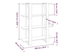 Prateleira|vidaxl Estante/divisória 100x30x123,5 cm Branco