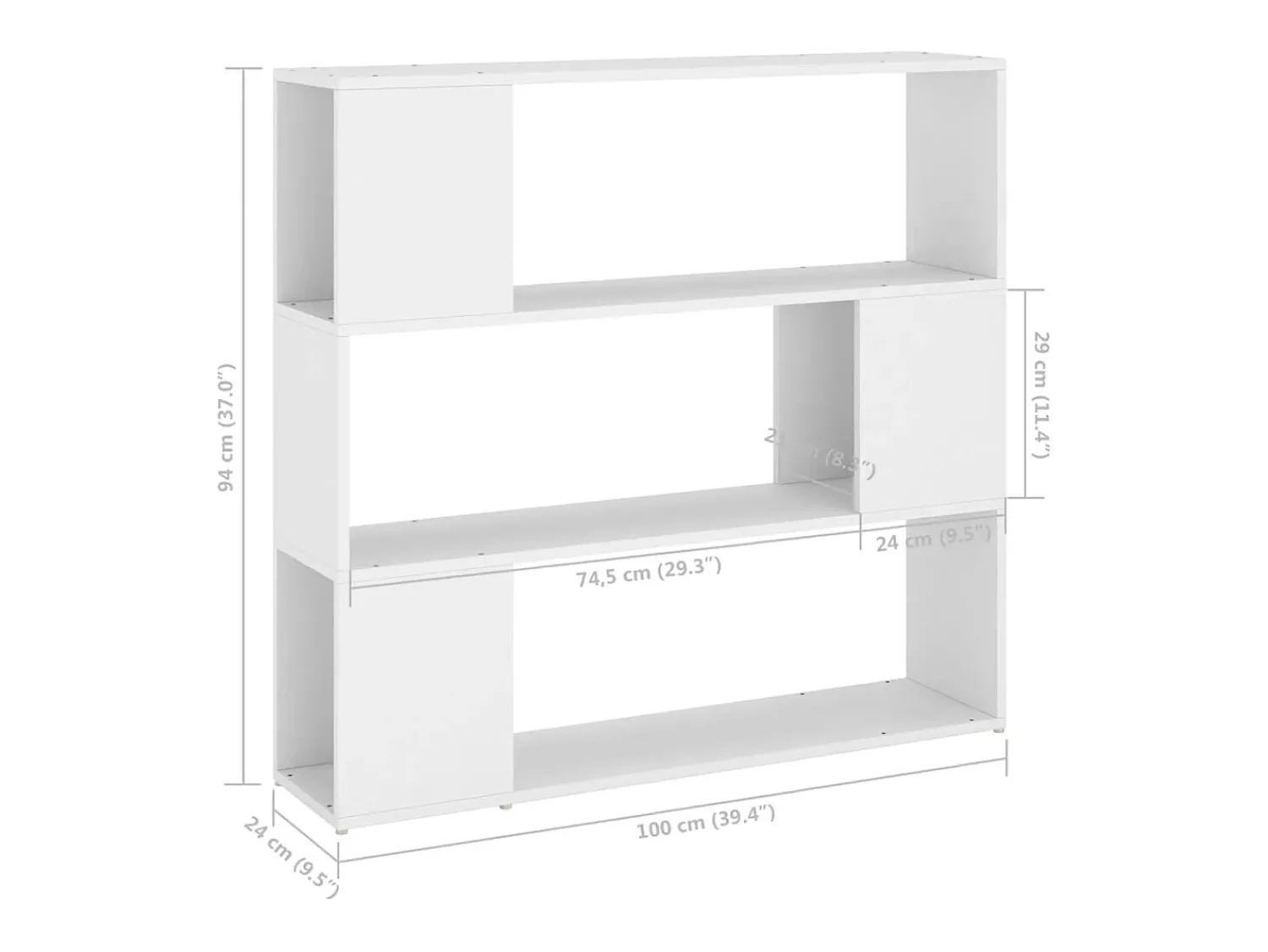 Prateleira|vidaxl Estante/divisória 100x24x94 cm Branco