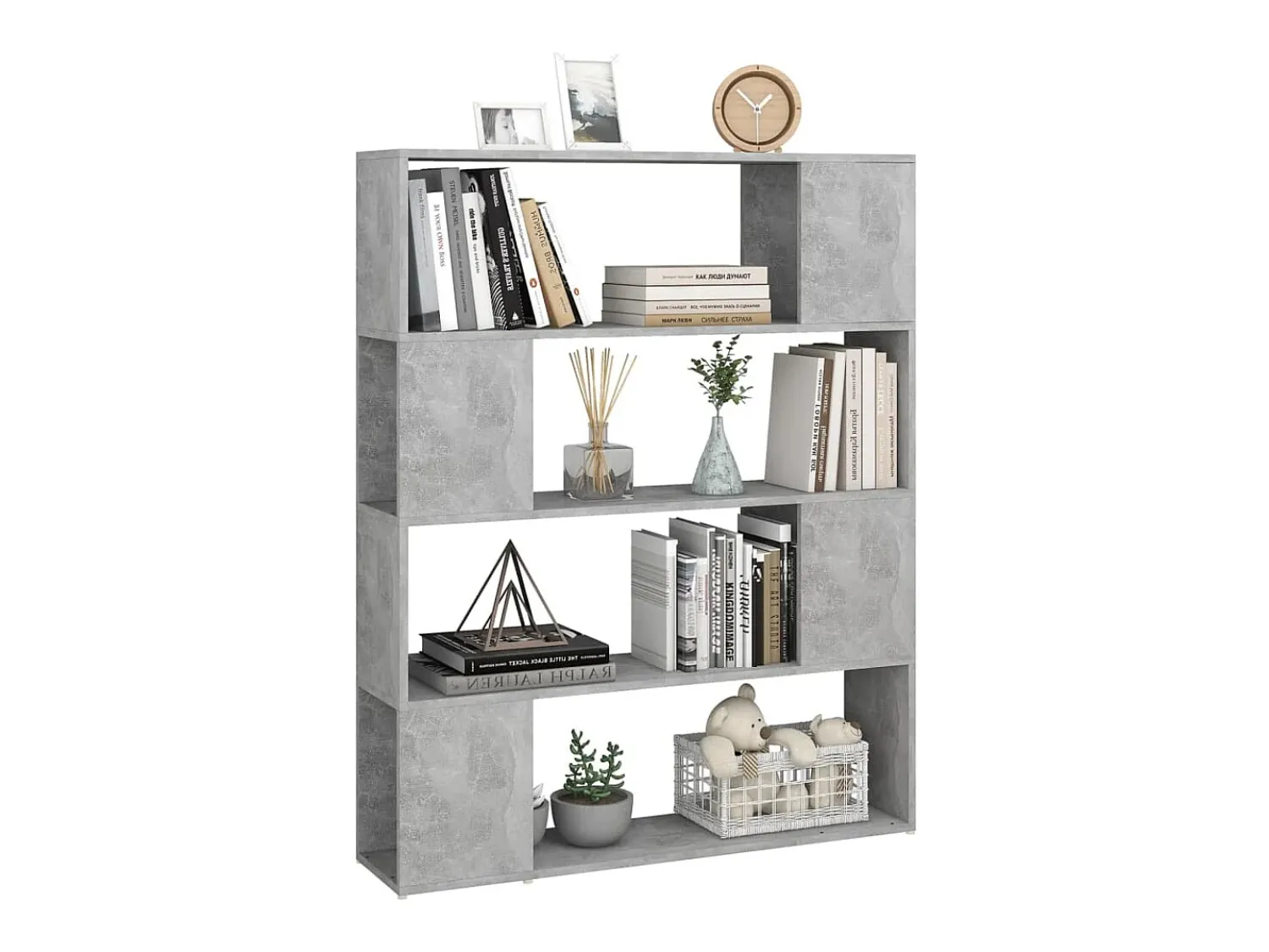 Biblioteca* Estante/divisória 100x24x124 cm cimento PT478603 Cinzento
