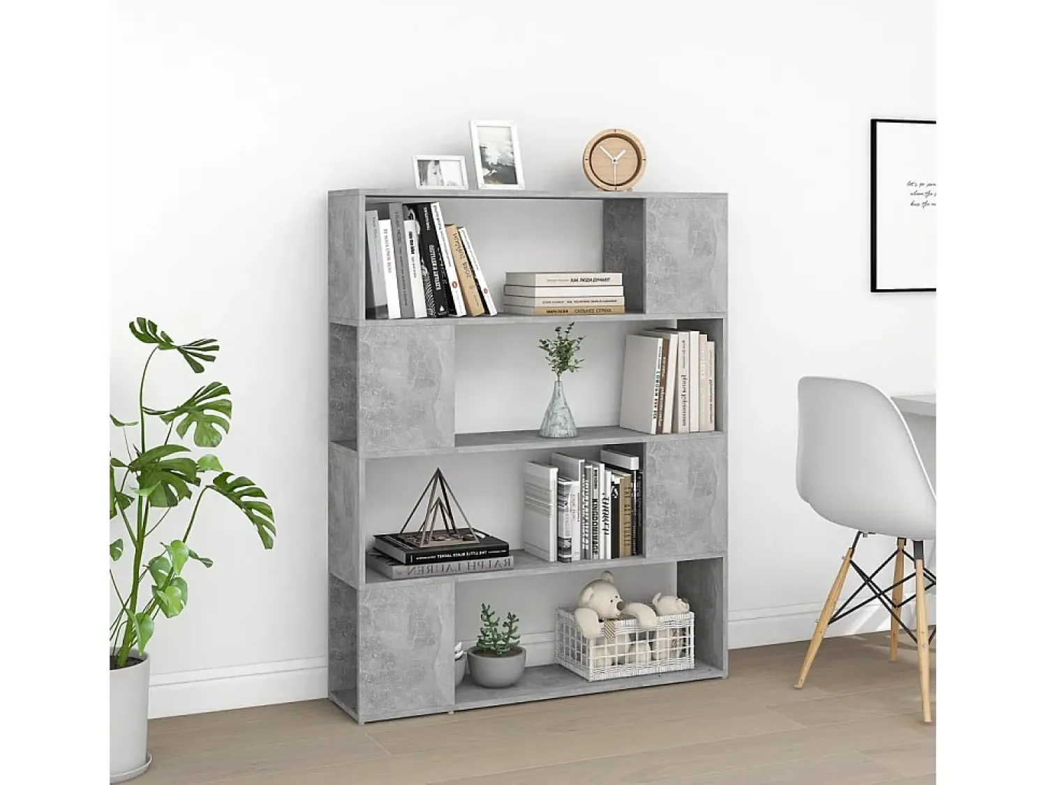 Biblioteca* Estante/divisória 100x24x124 cm cimento PT478603 Cinzento