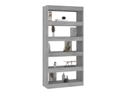 Biblioteca* Estante/divisória 80x30x166 cm contraplacado cor sonoma cinza PT641351 Cinzento