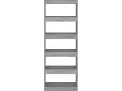 Biblioteca| Estante/divisória 60x30x166 cm contraplacado cimento PT159863 Cinzento