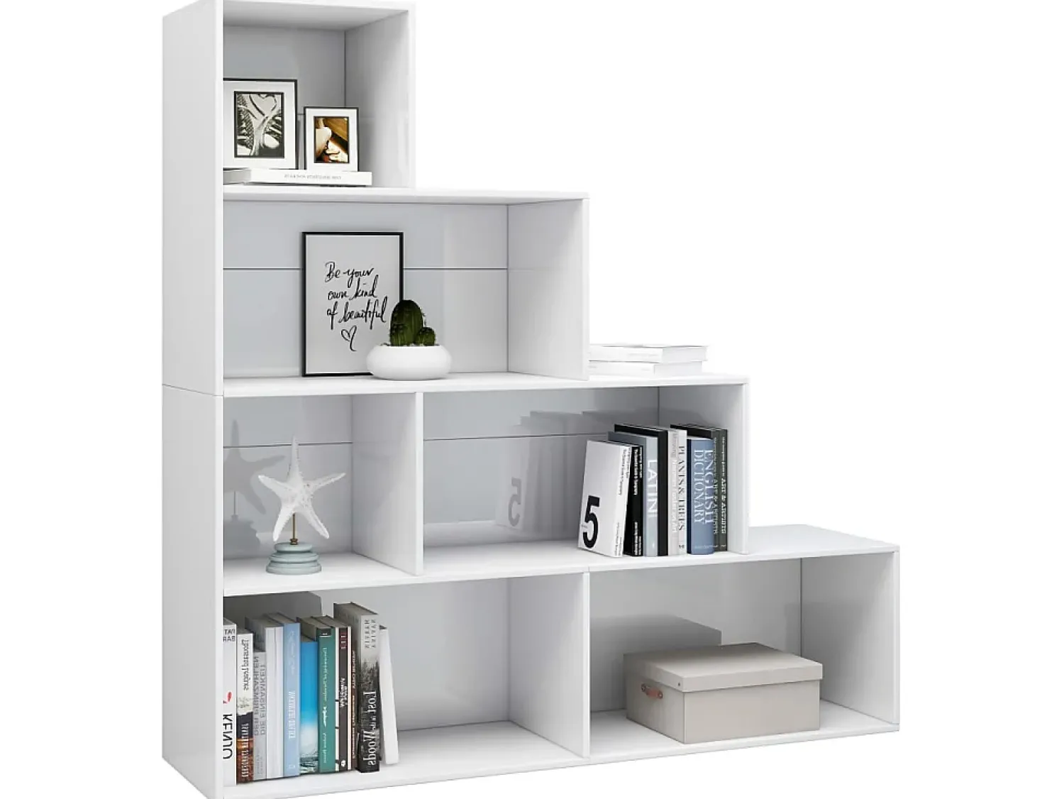 Biblioteca| Estante/divisória 155x24x160 cm contraplacado brilhante PT511749 Branco